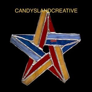 Handmade star stained glass sun catcher